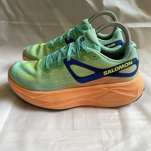 Salomon AERO GLIDE Low Women Size 6.5 Cockatoo Cantaloupe Green Sneakers Shoes - Picture 1 of 7