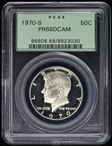 1970-S 50C Kennedy Half Dollar Type 2 Silver Clad PCGS PR68DCAM - Picture 1 of 2