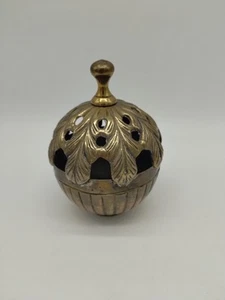 Vintage Lidded Dish Silver Plate Jewelry Dish Trinket Bowl String Holder Incense - Picture 1 of 6