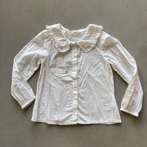 H&M Kids Size 7 Peasant Boho White Button up Shirt - Picture 1 of 3