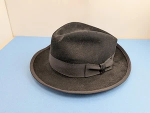 LEER Sombrero Fedora Stetson el Soberano Negro Lana Fieltro 7 1/2 - Imagen 1 de 16