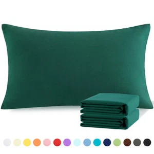 Funda de almohada de microfibra de 1800 hilos de fácil cuidado paquete de 2 32 colores disponibles - Imagen 1 de 41