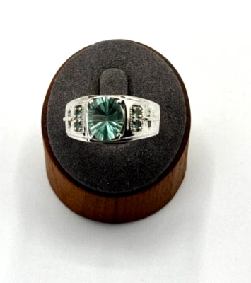 Light Color Green Topaz Stainless Steel Ring SZ.12 ~ #71 - Image 1 of 4