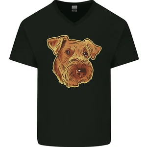 An Airedale Terrier Waterside Bingley Dog Mens V-Neck Cotton T-Shirt - Picture 1 of 37