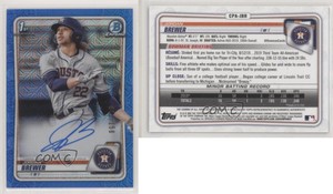 2020 Bowman Chrome Prospect HTA Choice Blue Mojo Refractor Jordan Brewer Auto