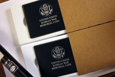 Two 1991-P Korea UNC Commemorative Silver Dollars Original US Mint Packaging - Image 1 of 4