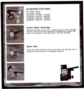 Ink Cartridge Refill Tool open Cap for HP 26 49 Lexmark 17 12A - Picture 1 of 1