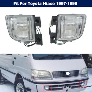 Pair Clear Front Bumper Driving Fog Light Lamp For Toyota Hiace 1997-1998 - Picture 1 of 12