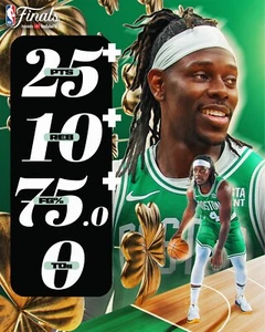 Jrue Holiday 2024 Finals Game 2 Stats Boston Celtics 8x10 NBA Basketball Photo - Picture 1 of 1