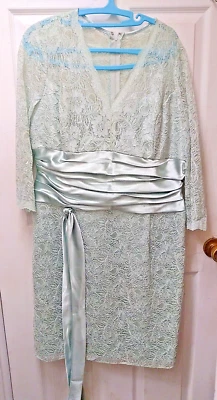 Vestido Scott McClintock Vintage Verde Encaje Diseño Floral Manga Larga con Lazo 18 Foto 1 de 4