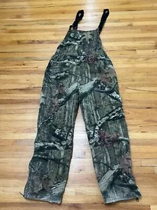 Cabela's Coverall Hunting Bib Kids Boys L Brown Camo Quilted Lined Cotton Blend - Picture 1 of 12