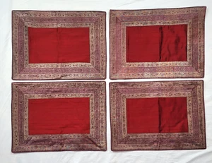 4 Kiste & Fass Renaissance Tischsets dunkelrot gold metallic Weihnachten elegant - Bild 1 von 15