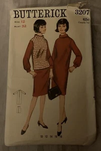 Vintage 1950's 1960s Butterick Dress Sewing Pattern 32 Bust #3207 - Picture 1 of 2