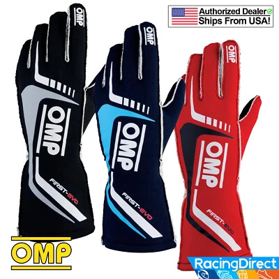 OMP - Guantes de carreras First EVO FIA | Clasificado FIA8856 | Guantes de carreras automáticas Foto 1 de 2