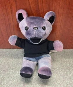 Grateful Dead Jerry Garcia 8" Beanbag Teddy Bear Black T-Shirt Purple Blue Tye - Picture 1 of 6