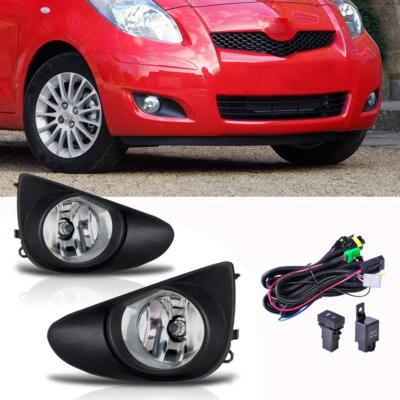 Par de luces antiniebla delanteras transparentes arneses de cableado para Toyota Yaris sedán 4P 2007-2012 Foto 1 de 4