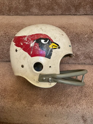 Vintage Game Used 1970 Riddell Kra-Lite Football Helmet St. Louis Cardinals Cover