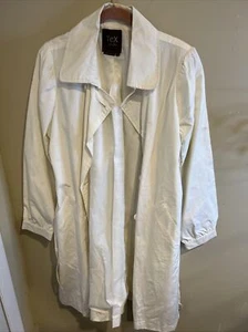 TEX by Max Azria Ivory Trench-Style Raincoat Size Large - Picture 1 of 5