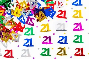 21st Multicolour Confetti Tabletop Sprinkle Anniversary Birthday Party Decor X1 - Picture 1 of 6