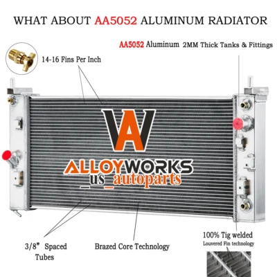 Подходит для 2006-2011 Chevy Impala 3,5 л 2005-2008 Pontiac Grand Prix 5,3 л 2 ряда радиатор - Изображение 1 из 4