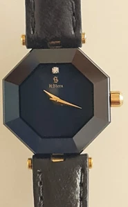H. Stern Polygon Oktogon Quartz Uhr 1 Stern Diamant Saphir Cut Navy + Zertifikat - Bild 1 von 8