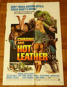 CHROME AND HOT LEATHER ORIGINAL 1971 ONE SHEET MOVIE POSTER WILLIAM SMITH YOUNG - Picture 1 of 9