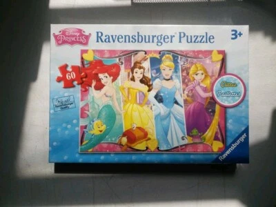 Disney Princess (Ravensburger) Glitter Puzzle 60 pieces 14" x 10" New Sealed - Image 1 of 4