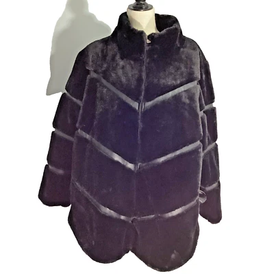 NUEVO CON ETIQUETAS DENNIS por DENNIS BASSO 30 ANIVERSARIO MÁS 2X ABRIGO NEGRO PIEL SINTÉTICA Foto 1 de 4