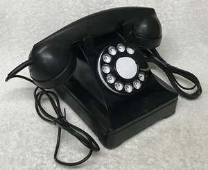 Vintage 1950s WESTERN ELECTRIC 302 BLACK Rotary Dial Desk Table Top Telephone - Picture 1 of 13