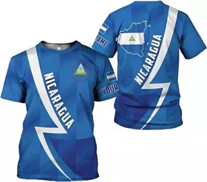 Personalized Nicaragua Shirt 3D, Nicaragua Flag Shirts, Nicaraguan Camisas T-Shi - Picture 1 of 4