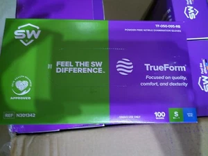 3 Boxes SW TrueForm TF-050-095-RB, Ref# N301342, S 6 1/2-7 Nitrile Exam Globe - Picture 1 of 1