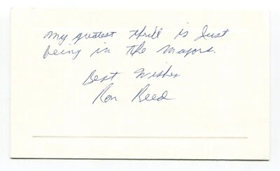 Ron Reed Signed Card Autograph Baseball MLB Roger Harris Collection - Image 1 of 2