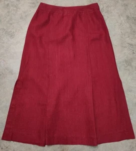 Poetry Red Linen Midi Skirt SIZE UK 14. L3 - Picture 1 of 10