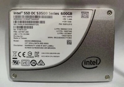 INTEL S3500 Series 600GB SSD 2.5" SATA 6Gb/s Solid State Drive AMPS Disk Genuine - Image 1 of 4