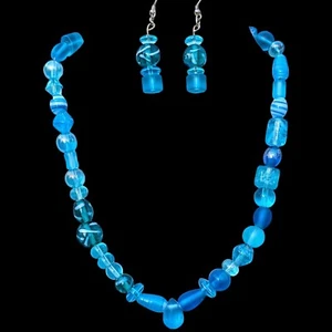 Juego de Collares y Pendientes Colgantes de Colección Vivid Sky AZUL ARTE VIDRIO - Imagen 1 de 14