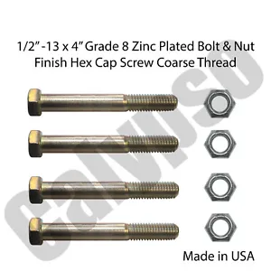 1/2 x 4 Grade 8 Bolts & Nuts Selling in Set of 4 - Picture 1 of 1