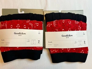 2X Men’s Goodfellow Trunks 2pk Underwear L 36/38 Red Bandanna/ Black - Picture 1 of 4