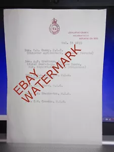 PARLIAMENT OF SOUTH AUSTRALIA - LEGISLATIVE COUNCIL EPHEMERA circa 1970s - Picture 1 of 3