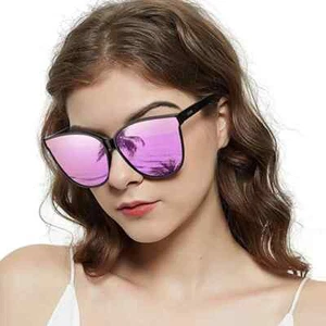 LVIOE Übergroße Polarisierte Sonnenbrille für Damen Trendy Große Katzenauge UV-Schutz - Bild 1 von 6