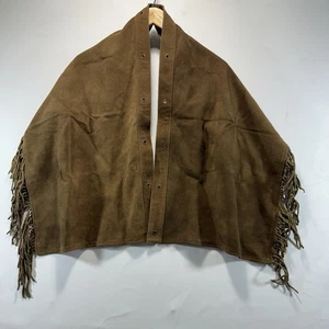 Double D Ranch Wildleder Leder Fransen Hals Schal Cape Poncho Rodeo Texas - Bild 1 von 7