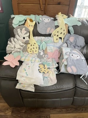 Juego de cuna y decoración safari bebé corderos e hiedra Foto 1 de 2