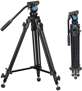 SIRUI SH05 Video Tripod with 360°Fluid Head 55.1″Tripod,Max Load 13.2lbs - Picture 1 of 7