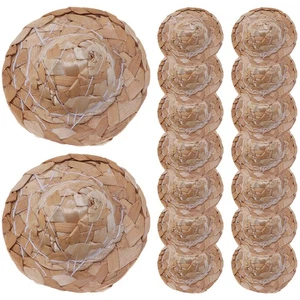 16pcs Small Woven Straw Hats Props Decorative Doll Straw Hats Photo Props - Picture 1 of 11