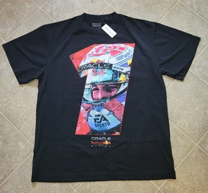 Max Verstappen Formula 1 Red Bull Racing Black Short Sleeve Shirt For Men Size L - Picture 1 of 7
