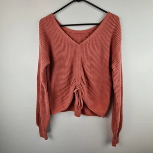 Suéter Hollister Para Mujer Pequeño Rosa Polvoriento Corbata Reunida Frontal Cuello en V Recortado - Imagen 1 de 8
