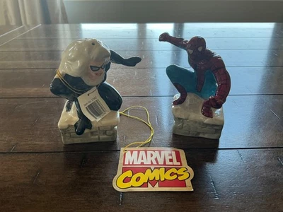 Amazing Spider-Man & the Black Cat Cerámica Salero y Pimentero Set Usado Foto 1 de 4
