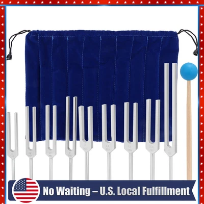 Juego de curación de sonido de horquilla de afinación de aluminio 9 piezas 174-963 Hz Foto 1 de 4