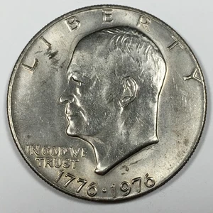 1976 - D Eisenhower Dollar - genaue Münze abgebildet! Typ 1 KM#206 - 7865 - Bild 1 von 3