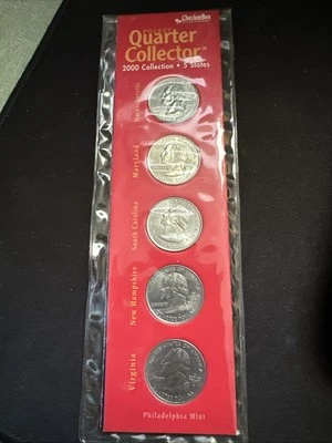 POCKET QUARTER COLLECTOR 5 STATES 2000 COLLECTION Philadelphia Denver Mint - Image 1 of 4