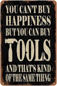 Lustige Metall Garagenschilder für Männer - You Can Buy Tools Schild, Vintage Blechschilder für - Bild 1 von 6